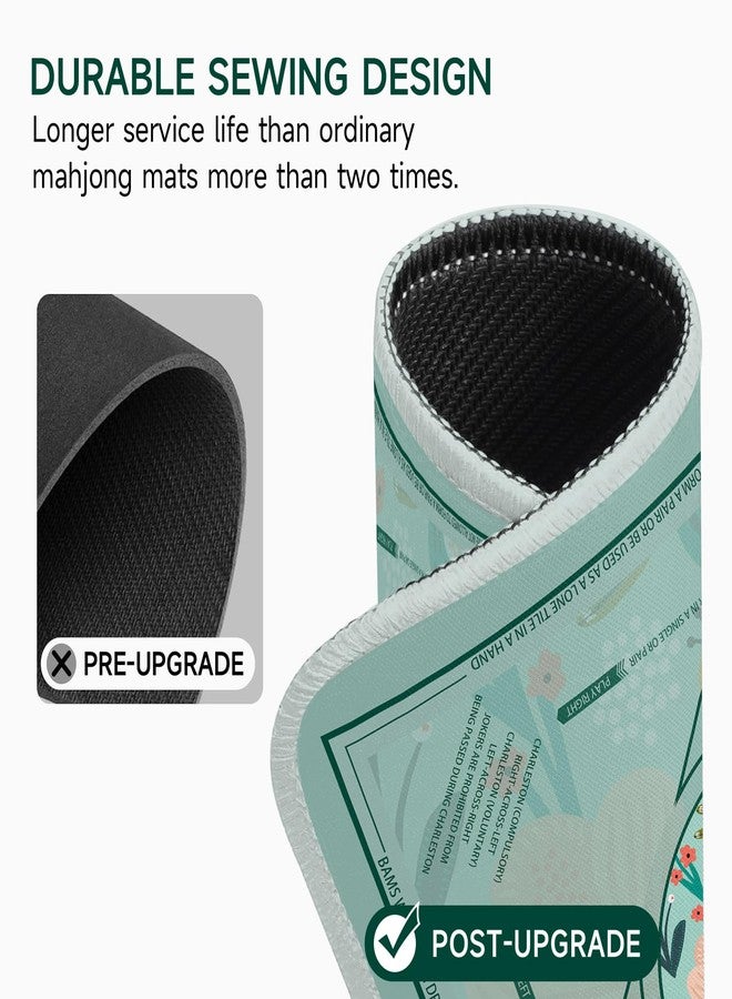 Deyimmei Neoprene Mahjong Mat for Table 31.5"x31.5" - Non-Slip, Noise Reduction Cover with Storage Pockets, American Rules & Crease-Free Rolled Shipping (Tropical Bloom) - Image 2